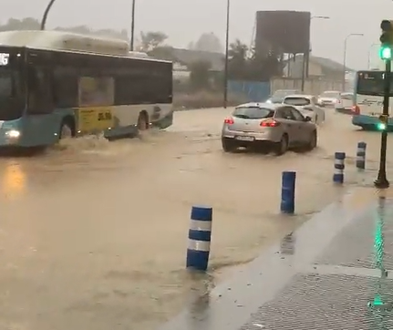 Inundaciones provocadas por Aline en la capital el pasado viernes