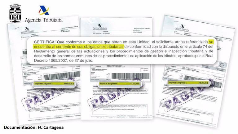 El Cartagena también cumple con Hacienda