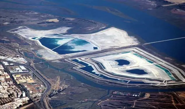 Vista aérea de los fosfoyesos de Huelva.