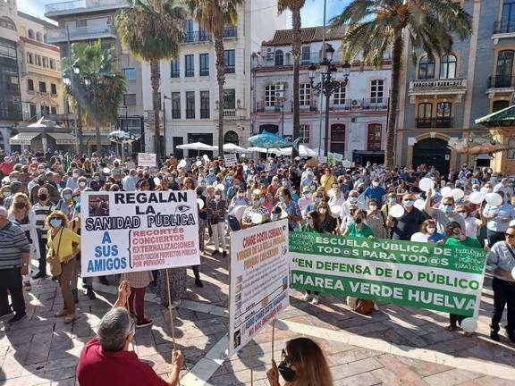 Movilizaciones contra los recortes en Huelva.