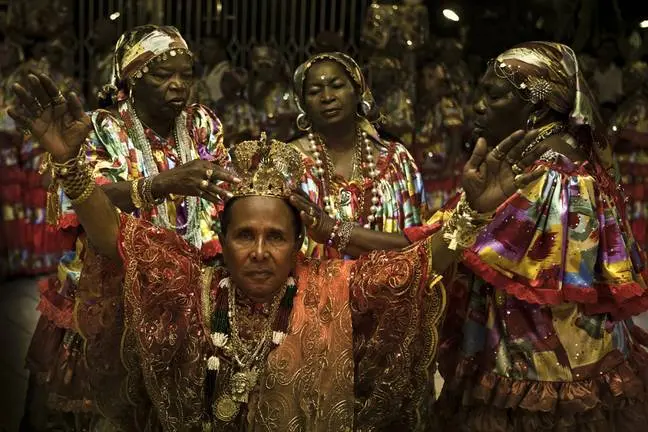 Fotografia das obrigações de São Gerônimo com arreada de Xango e seus comandados da falange da Tenda Espírita de Umbanda Rainha Iemanjá do Pai de Santo Bita do Barão(Wilson Nonato de Souza) em Codó/MA.