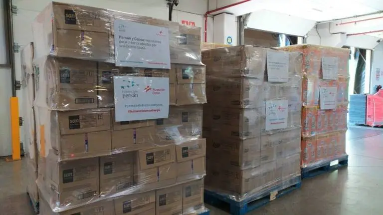 Productos donados por las fundaciones de Persán y Cepsa
