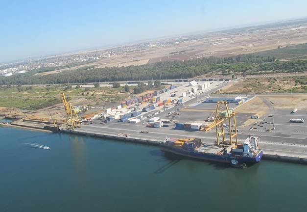 Panorámica aérea del Puerto de Huelva