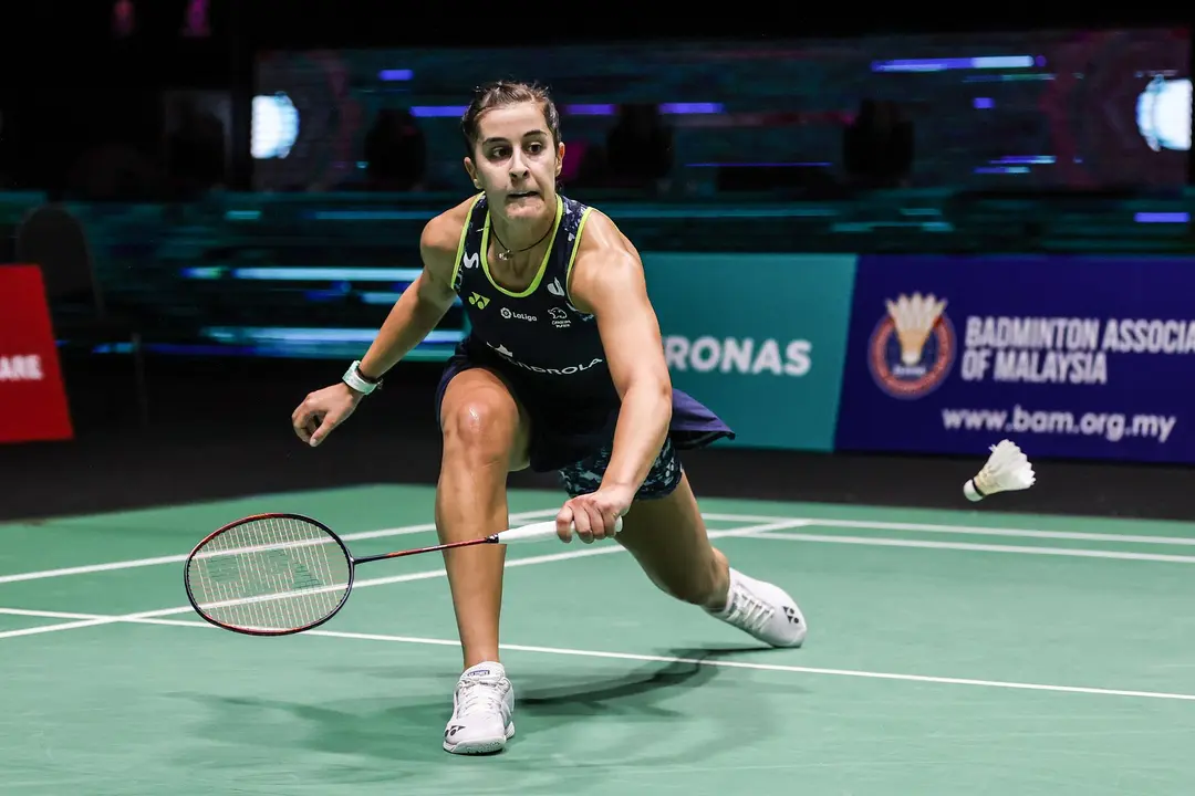 Carolina Marín durante su partido de hoy en Malasia.