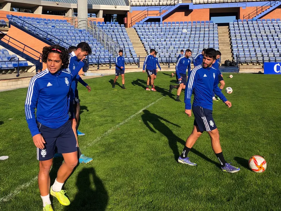 Pepe ha sido uno de los canteranos que ha completado hoy el entreno del Recre.