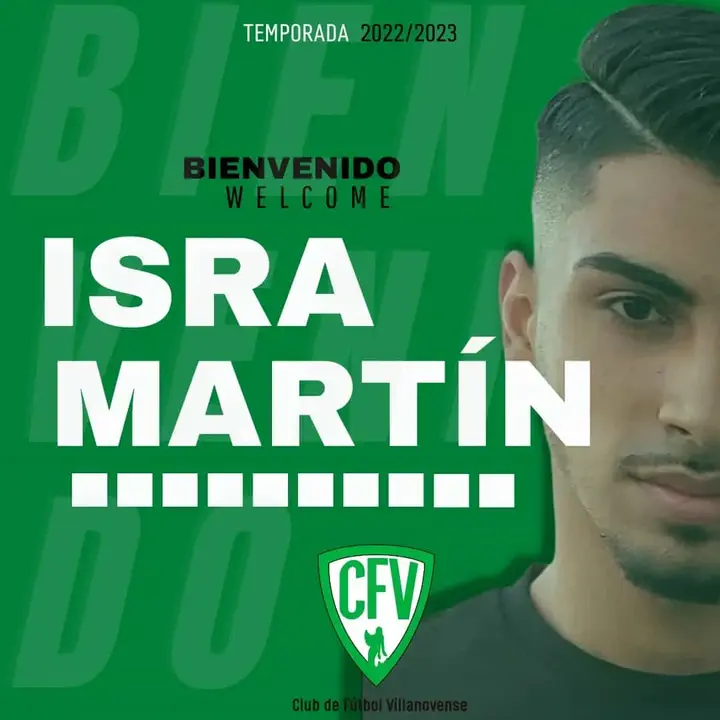 Cartel de bienvenida a Isra Martín