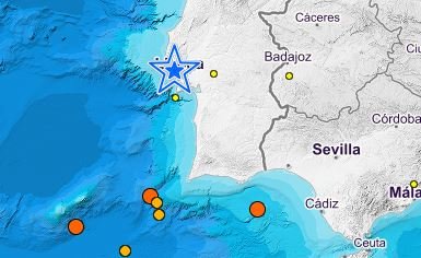 Zona sísmica del Golfo de Cádiz.