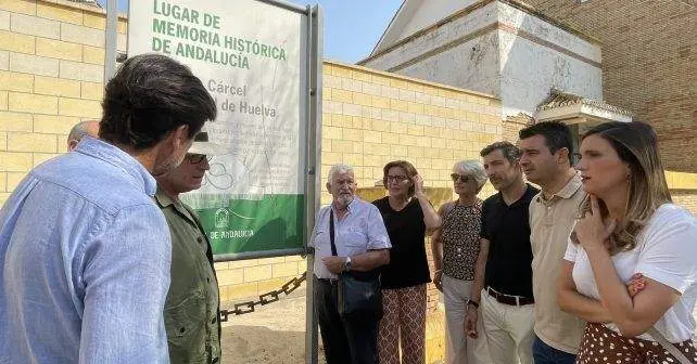 Maria Marquez durante el acto en la antigua cárcel.