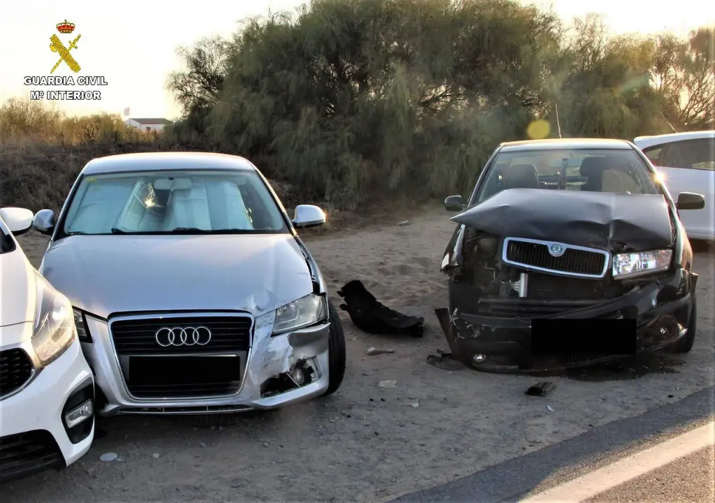 Estado en el que quedaron los coches tras la colisión