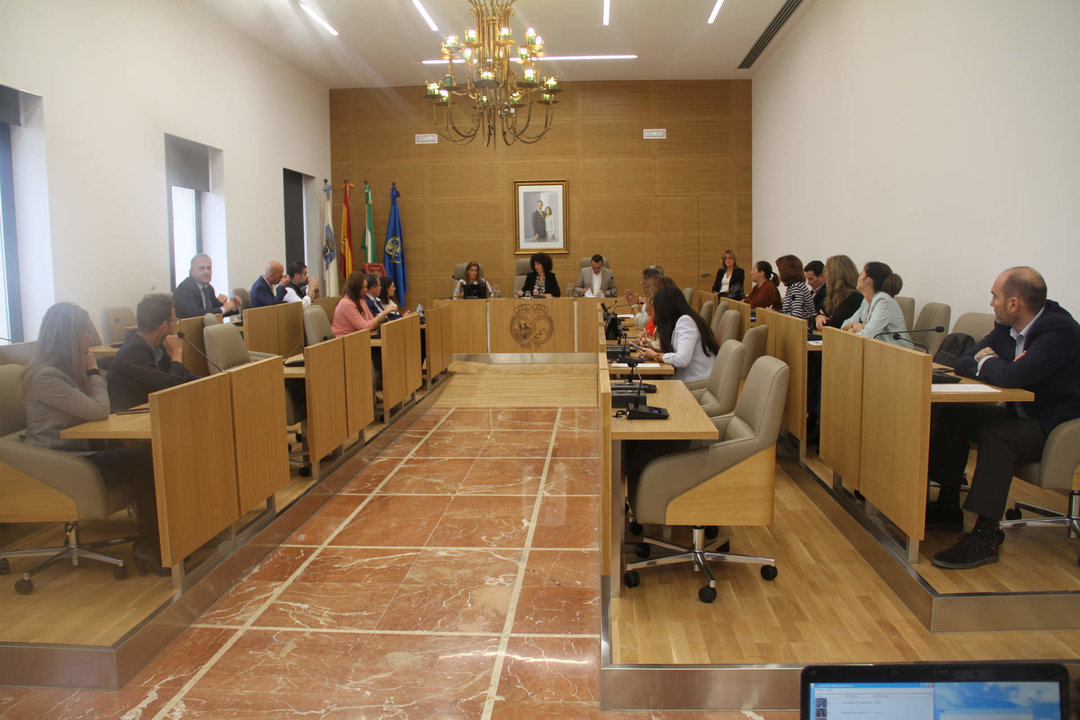 Imagen del pleno de la Diputación en la que se aprobaba la medida