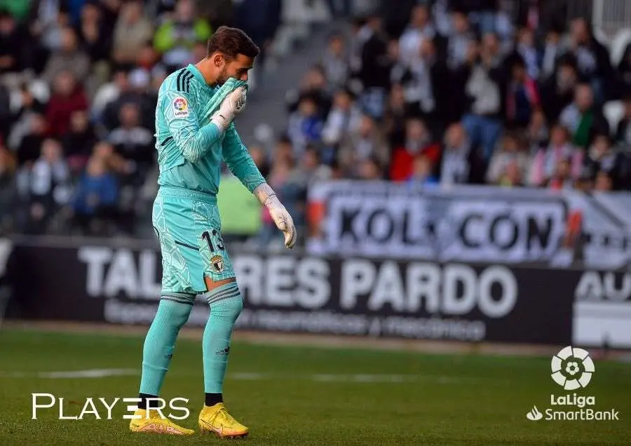 José Antonio Caro tras encajar hoy su primer gol en la presente campaña.