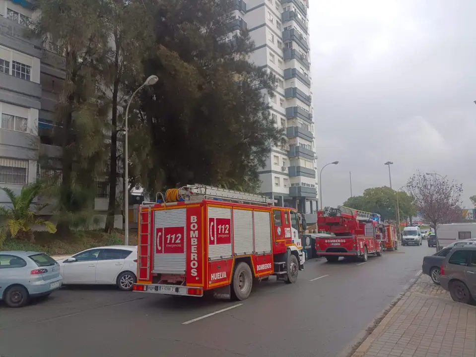 Edificio afectado por las llamas