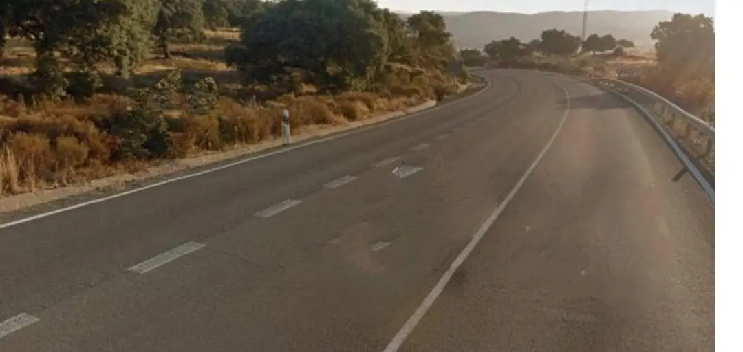 Carretera 461, donde se produjo el accidente mortal