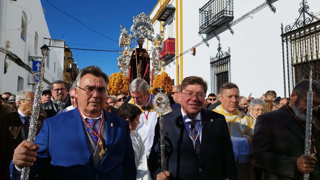 Comienzo de la procesión de San Antonio Abad en Trigueros ahora mismo