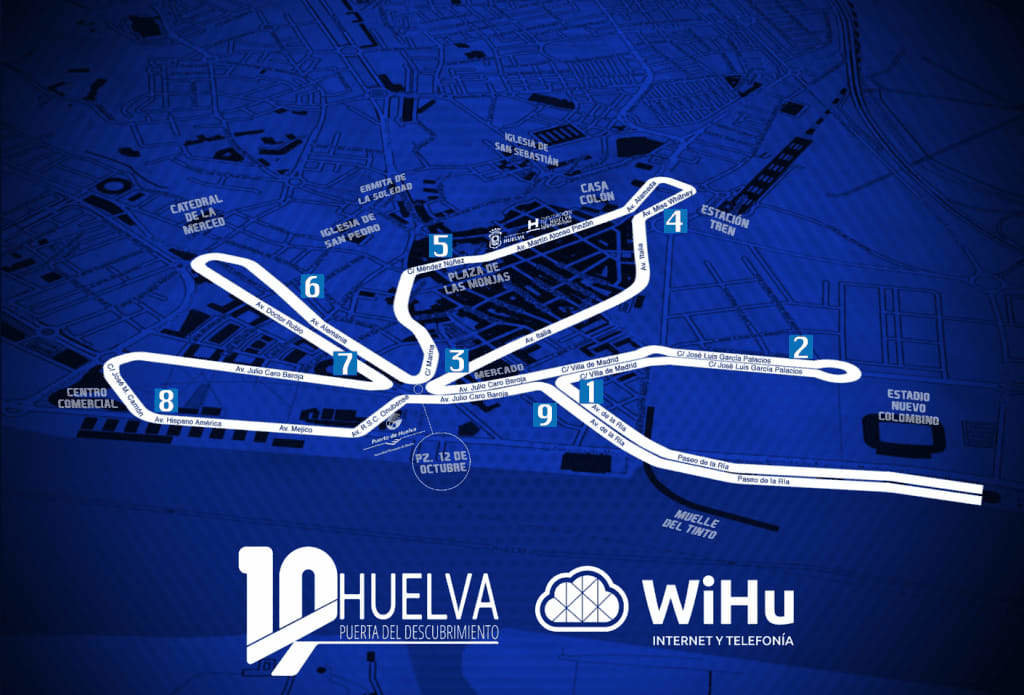El recorrido de la 10K Huelva Wihu.