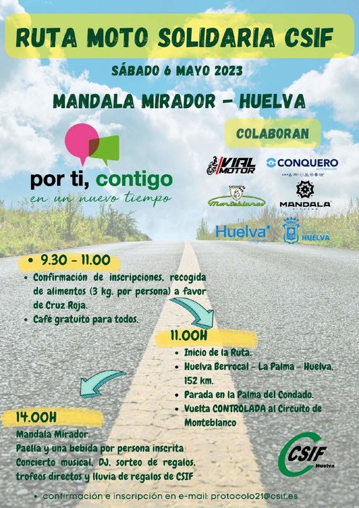 Cartel Ruta Motosolidaria CSIF Huelva 2023