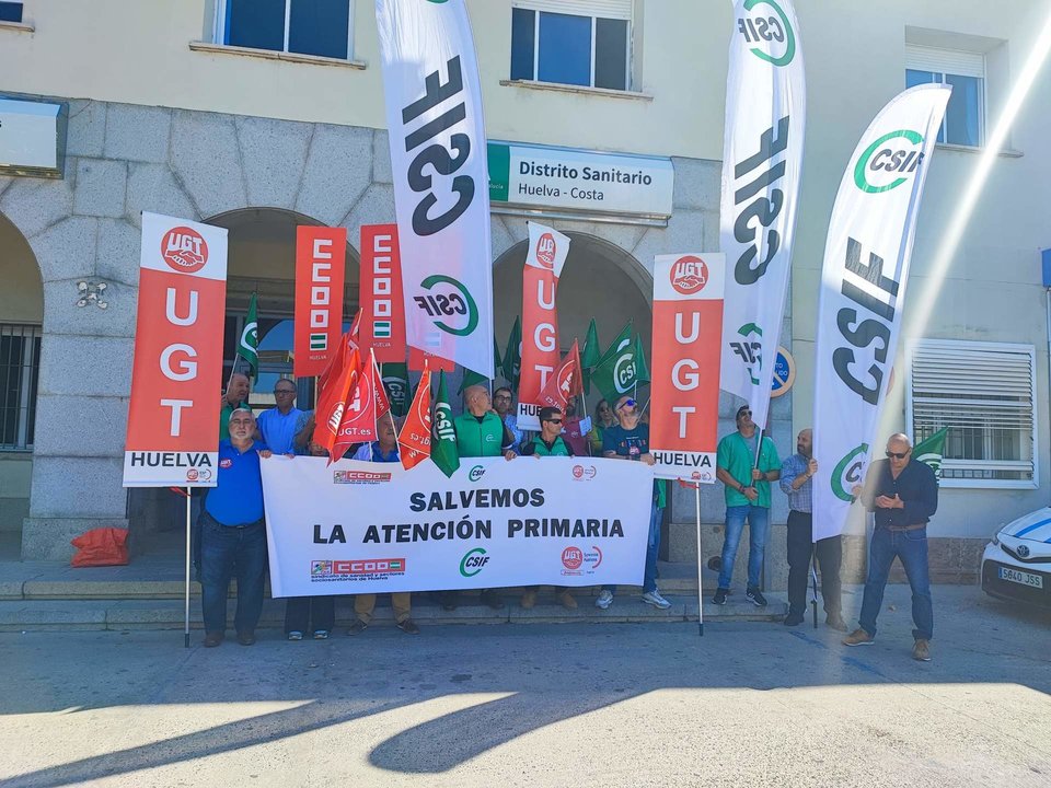 Movilización de esta mañana en Huelva