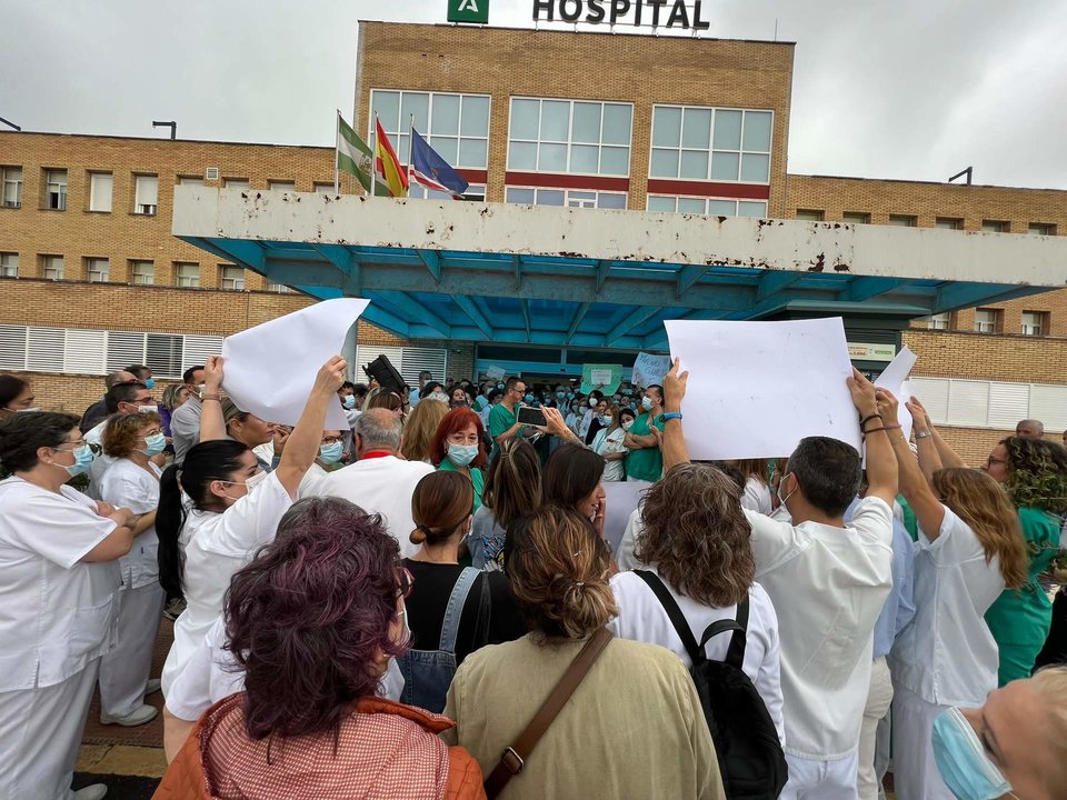 Protesta en el Hospital de Riotinto