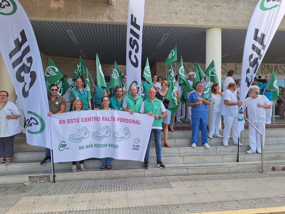 Protesta del sindicato CSIF esta mañana