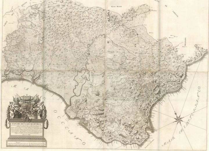 Un mapa que recoge la pertenencia de Huelva a Sevilla