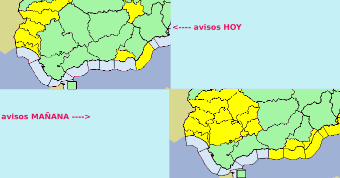 Mapa de avisos de AEMET