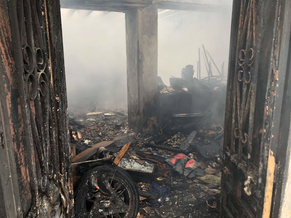 Incendio reciente en una vivienda