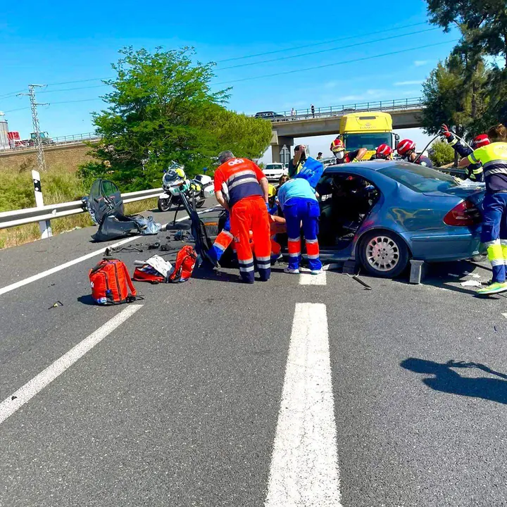 Un accidente en la carretera