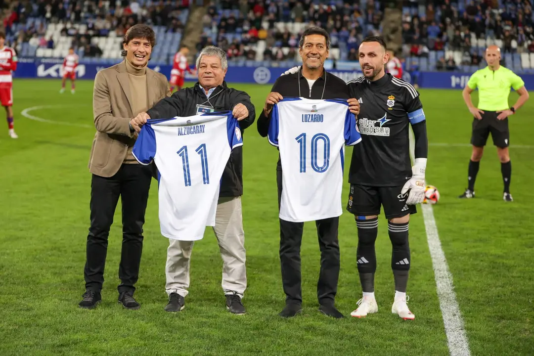 Alzugaray y Luzardo en la previa del Recre-Granada B.