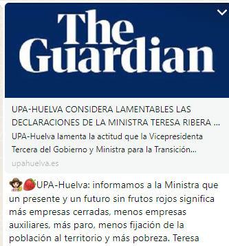 Captura de pantalla de las críticas de UPA