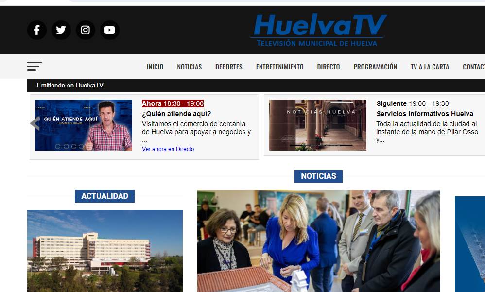 Captura de pantalla de Huelva TV de hoy