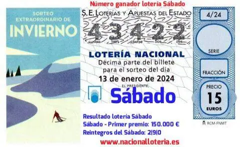 Primer Premio colgado en la web de la Lotería