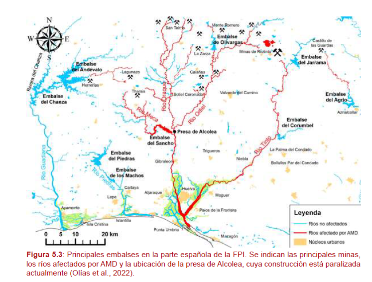 Cuencas contaminadas por drenajes ácidos de minas