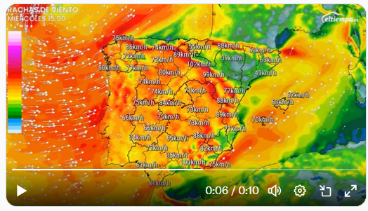 Avisos por viento por la llegada de Irene