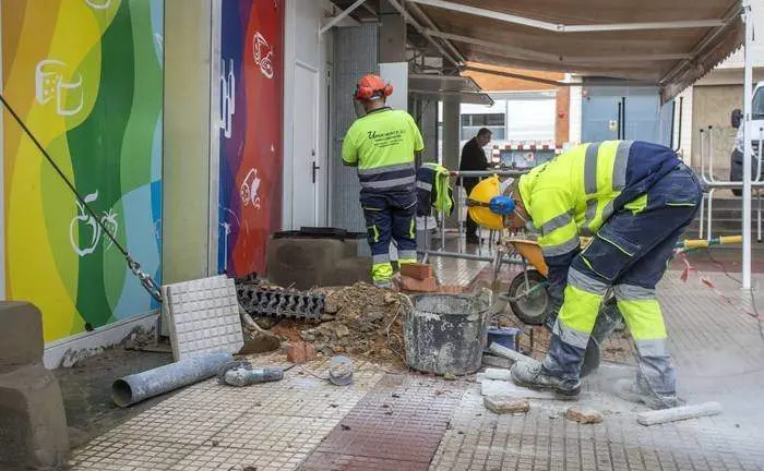 Trabajadores en una obra