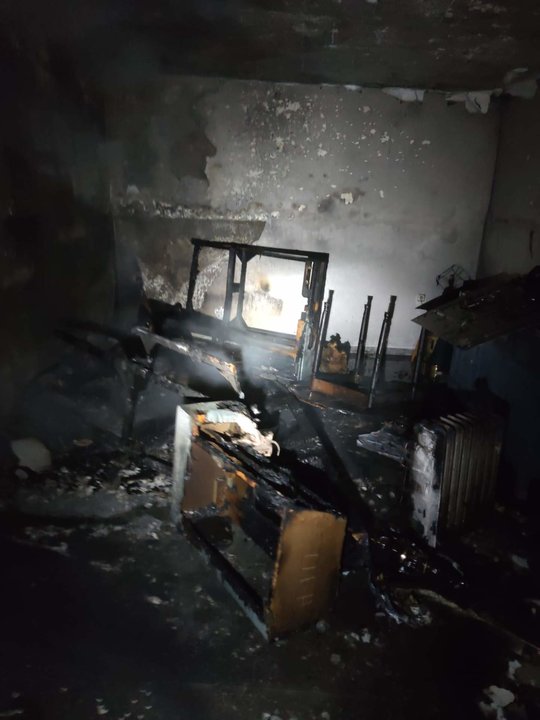 Imagen del salón que ardió en Gibraleón