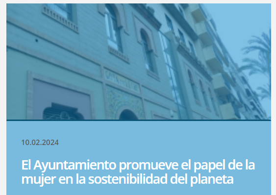 Captura de pantalla de la web municipal donde se convoca el taller