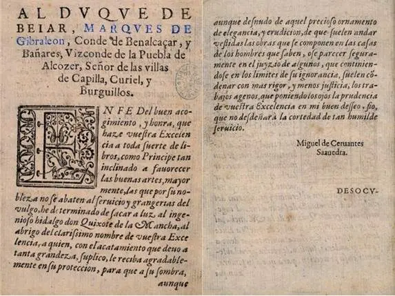 Dedicatoria de El Quijote