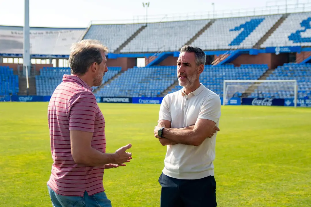 Óscar Arias y Abel Gómez ya planifican el futuro del Recre.