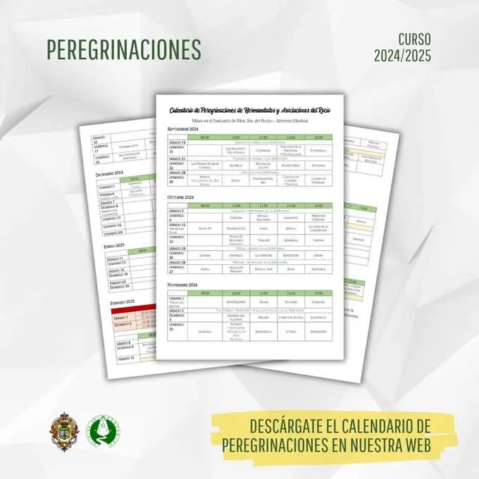 Calendario de peregrinaciones