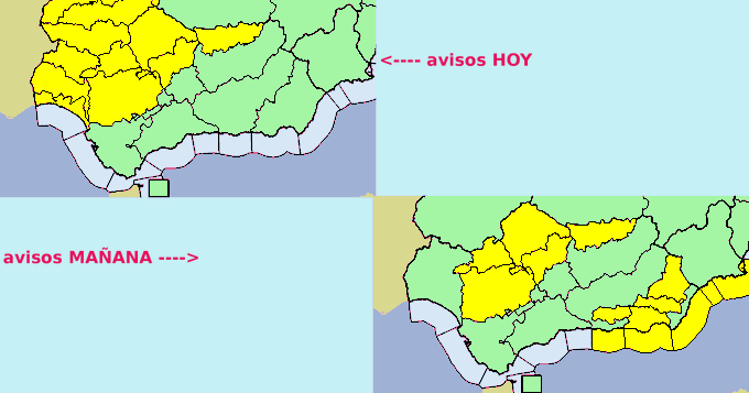 Aviso amarillo para esta tarde noche en Huelva