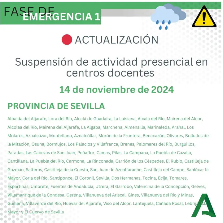 Avisos de la Junta en esta DANA