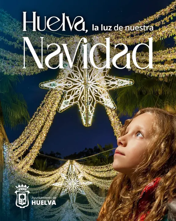 Cartel de Navidad en Huelva