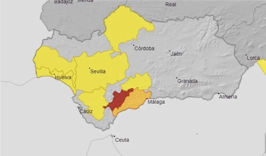 Mapa de avisos de AEMET y Emergencias