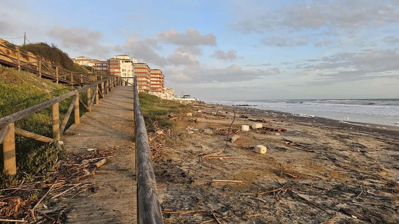 Efectos del temporal en Matalascañas