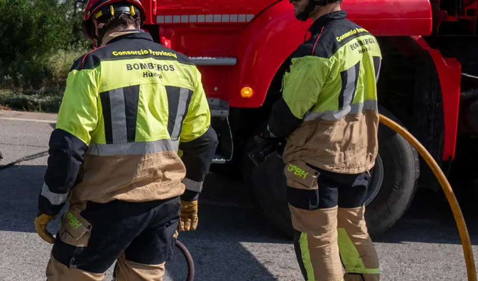 Efectivos del Consorcio en un accidente de tráfico