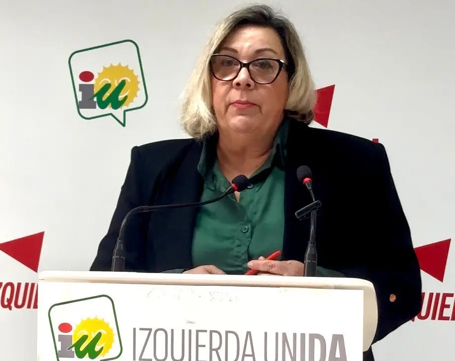 Mónica Rossi en una rueda de prensa sede IU