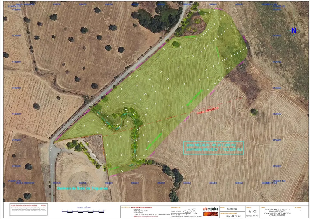 Plano de la parcela que incorpora el Ayuntamiento de Trigueros al conjunto del Dolmen de Soto