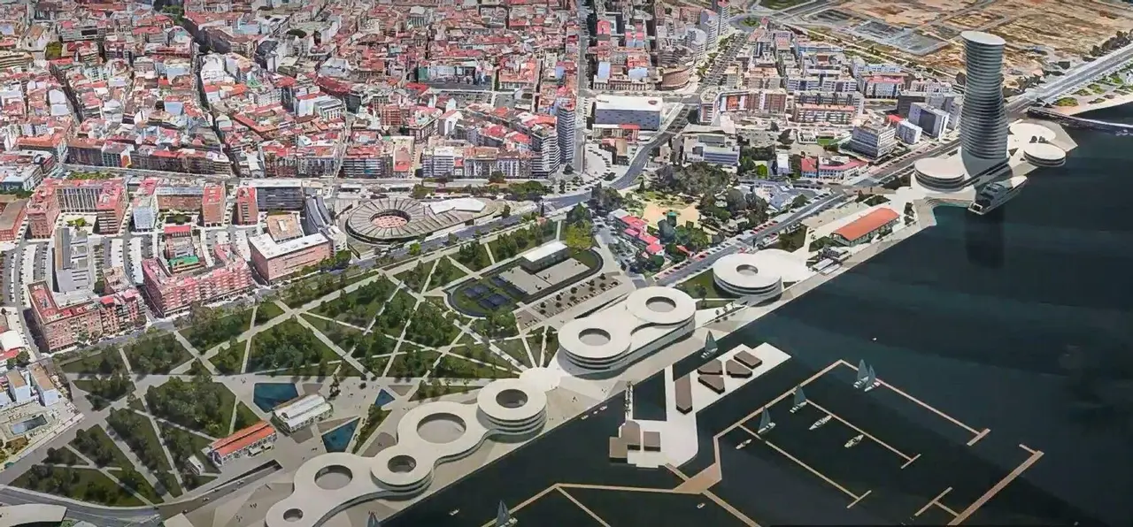 Infografia del proyecto de remodelacion del Muelle de Levante de Huelva.