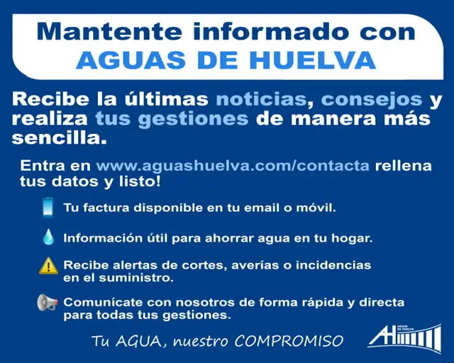 Campaña de Aguas de Huelva para facilitar las gestiones de los usuarios