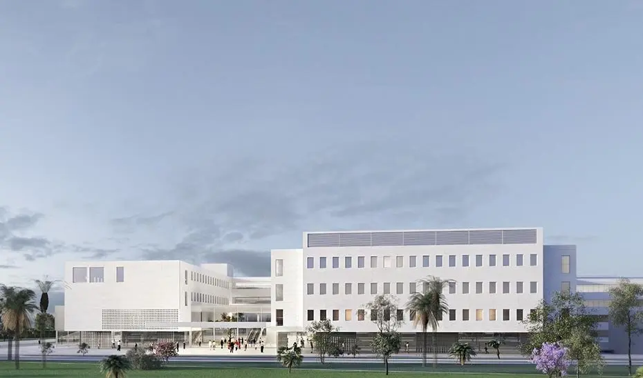 Recreación del futuro hospital materno infantil de Huelva / Fotografía: Junta de Andalucía.